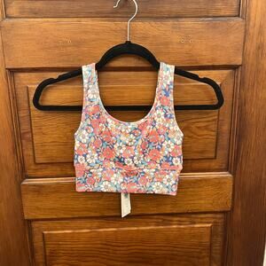 Z Supply Floral Tank Bra Baja Blue sz XS NWT's Pink $44 Women's Top